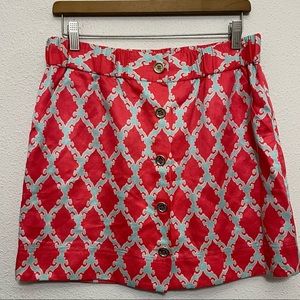 Kate Spade Broome Street Pink Silk Print Mini Skirt Size 4